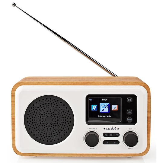 radio med FM/DAB+/Bluetooth, Hvid/træ |
