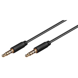 Goobay Audiotilslutningskabel AUX, 3,5 mm stereo 4-pin, slank, CU