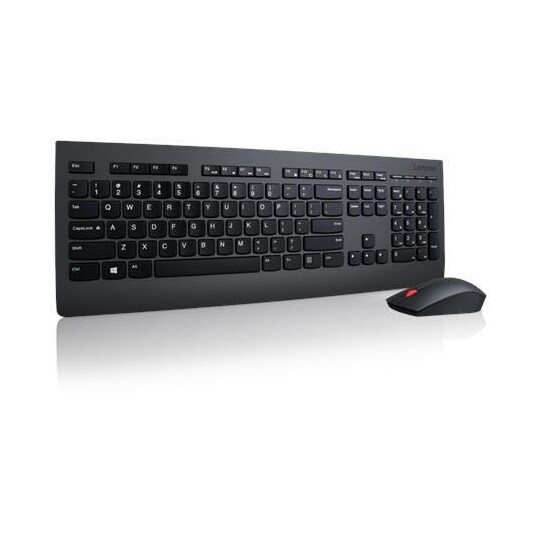 Lenovo Professional Wireless Combo Keyboard & Mouse (amerikansk engelsk med  eurosymbol) Numerisk tastatur, Musbatteri: 2AA-batterier (medfølger),  Museopløsning: 1600 DPI DPI, Tastaturbatteri: 2AA (inkl. | Elgiganten
