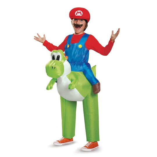 Super Mario - Inflatable Costume Mario Riding Yoshi (Child One Size) |  Elgiganten