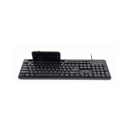Gembird Multimedie-tastatur med telefonstativ KB-UM-108 USB-tastatur, med  ledning, amerikansk, sort | Elgiganten
