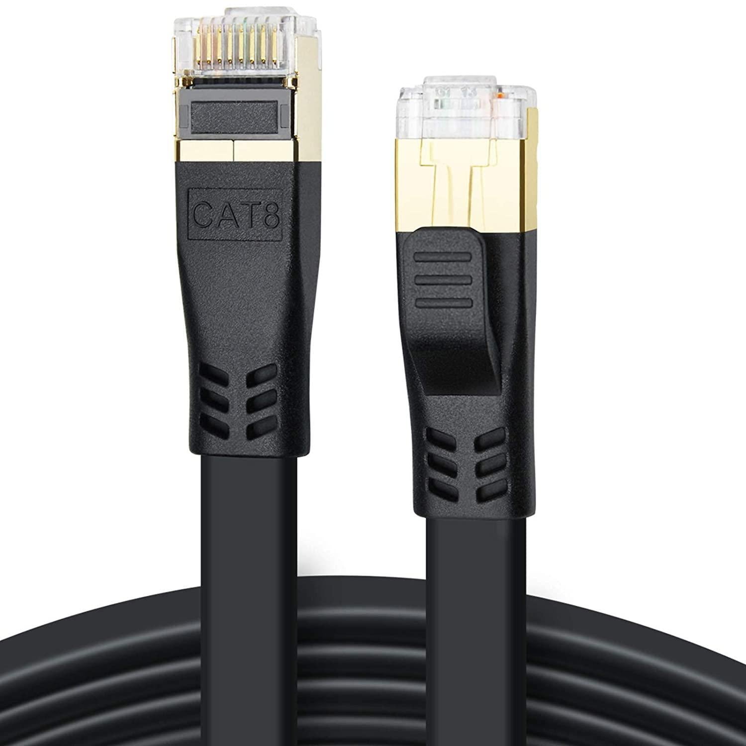 Ethernet Cat 8 fladt netværkskabel 3 meter Sort | Elgiganten