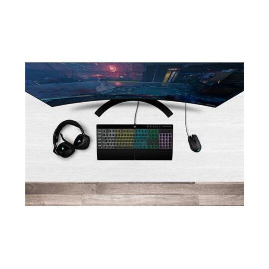 Corsair K55 RGB PRO + Harpoon RGB PRO K55, Gaming Keyboard, Mus inkluderet,  On-Board Memory Understøttet i iCUE, RGB LED-lys, NA, Wired, Black |  Elgiganten