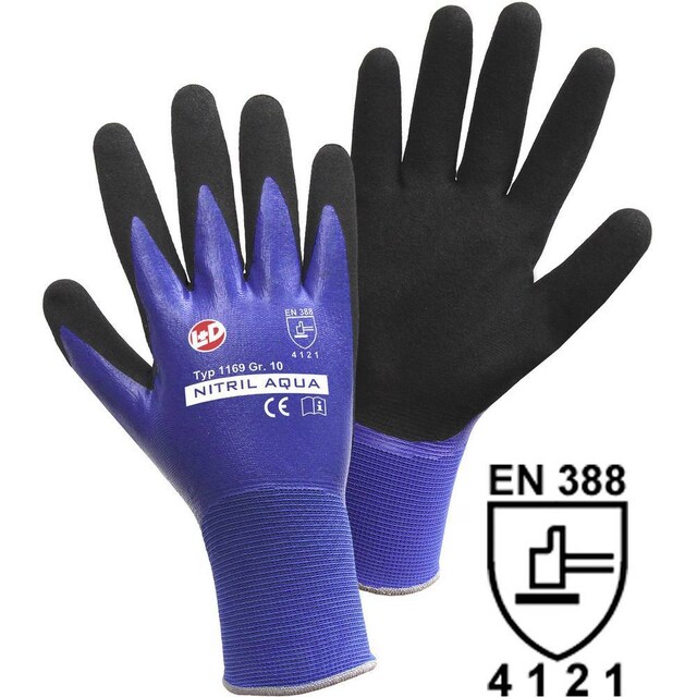 L+D Nitril Aqua 1169-XXL Nylon Arbejdshandske Størrelse