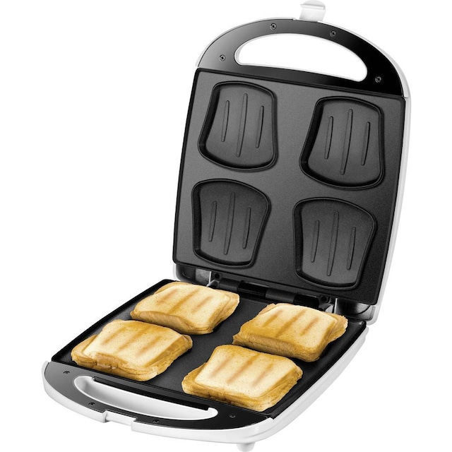 Unold Quadro Sandwichtoaster sammenklappelig Hvid, Sort