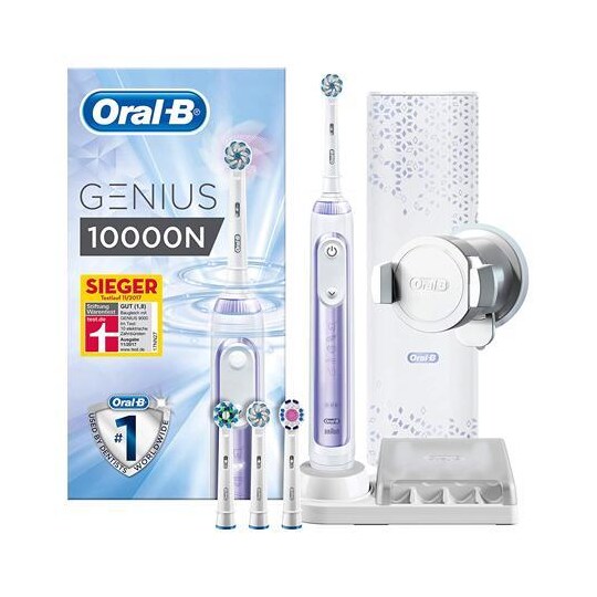 Oral-B elektrisk tandbørste Genius 10000N For voksne, genopladelig,  tandbørstningstilstande 6, Antal medfølgende børstehoveder 4, Orchid Purple  | Elgiganten