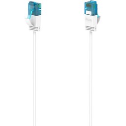 Hama Flexi-Slim Ethernet-kabel CAT 6a, 10 Gbps U/UTP 0,75m (hvid)