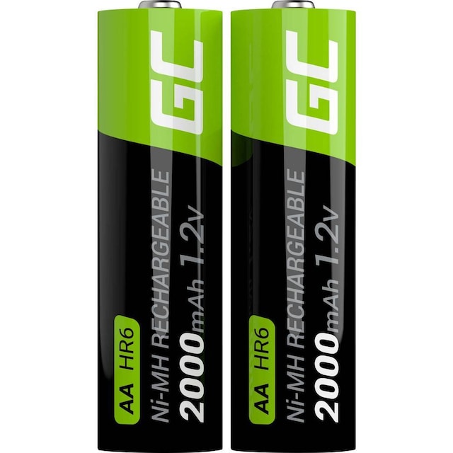 Genopladeligt AA-batteri NiMH 2 stk Green Cell HR6 2000 mAh