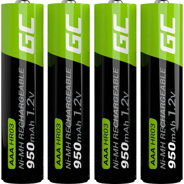 Genopladeligt AAA-batteri NiMH 4 stk 950 mAh Green Cell HR03