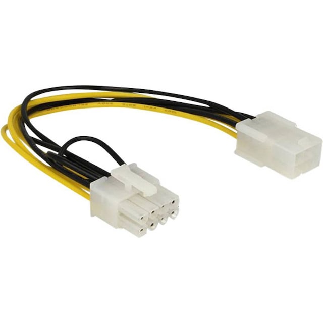 Delock Strøm Tilslutningskabel [1x PCI-E 8-pol. - 1x PCI-E- 6-pol.] 20.00 cm Gul, Sort