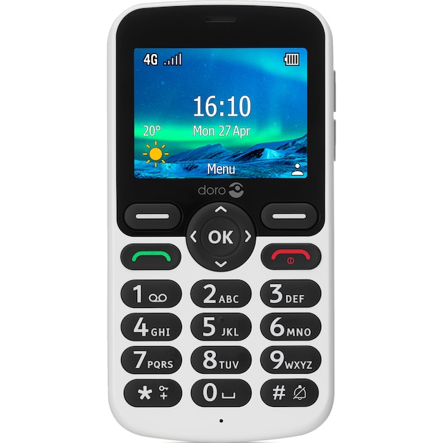 Doro 5861 mobiltelefon (hvid/sort)