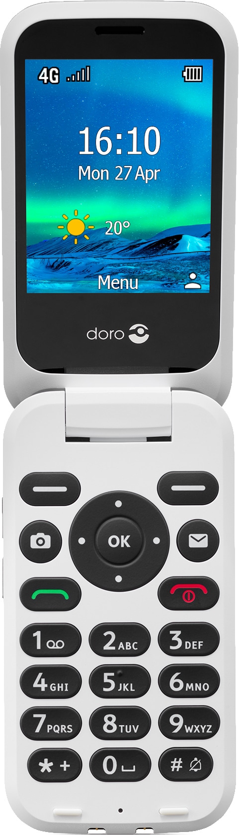 Doro 6821 mobiltelefon (sort/hvid) | Elgiganten