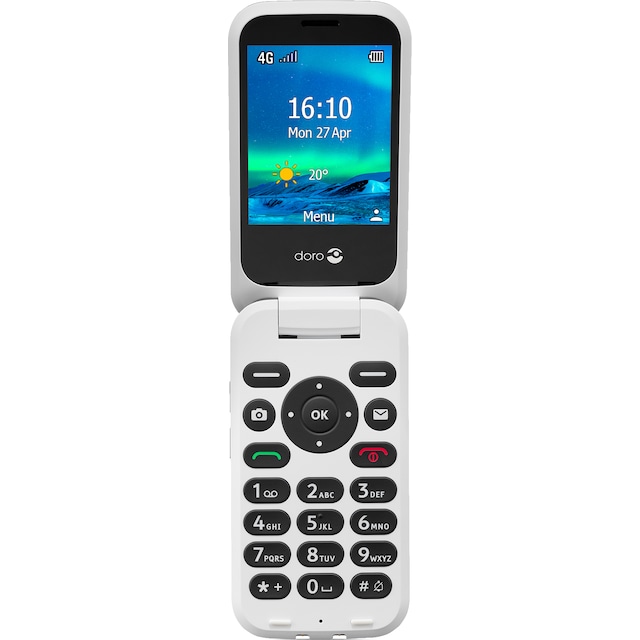 Doro 6821 mobiltelefon (sort/hvid)