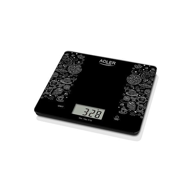Adler Køkkenvægt AD 3171 Maksimal vægt (kapacitet) 10 kg, eksamen 1 g, Displaytype LCD, Sort