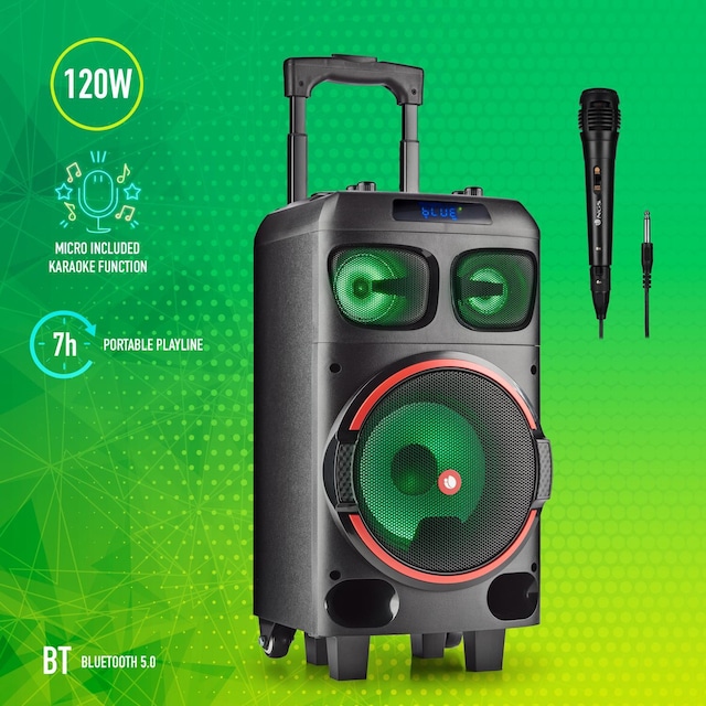 Partyspeaker Wilddub0 120W batteri BT TWS mic-in