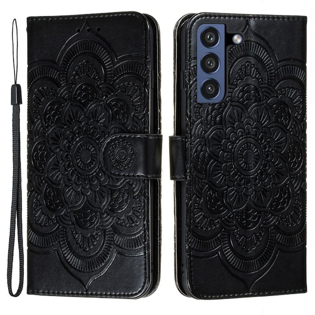 SKALO Samsung S21 FE Mandala Flip Cover - Sort