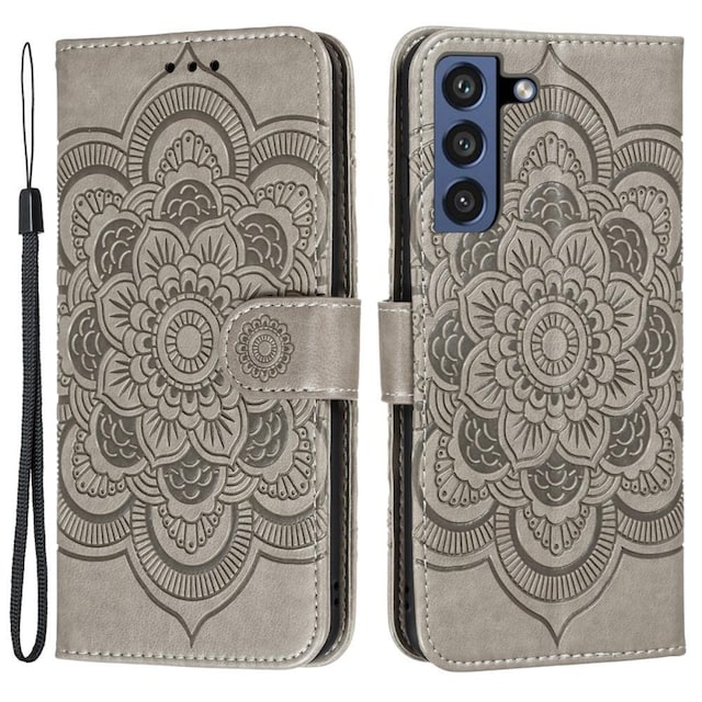 SKALO Samsung S21 FE Mandala Flip Cover - Grå