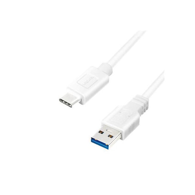 Logilink USB 3.2 Gen 1x1 kabel CU0174 1 m, hvid, USB-A han, USB-C han