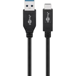 Goobay USB-C™-kabel USB 3.2 Gen 2, 3 A, 0,5 m, sort