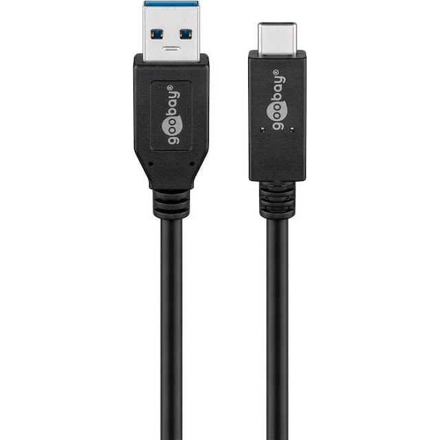 Goobay USB-C™-kabel USB 3.2 Gen 2, 3 A, 0,5 m, sort