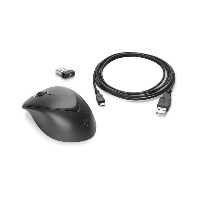 HP Trådløs Premium-mus, Ambidextrous, Laser, RF trådløst, 1200 dpi, Sort