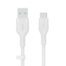 BOOST CHARGE USB-A til USB-C Silicon 2m, Hvid