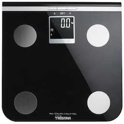 Vægt Tristar Maksimal vægt (kapacitet) 150 kg, Nøjagtighed 100 g, Hukommelsesfunktion, 10 bruger (er), Sort