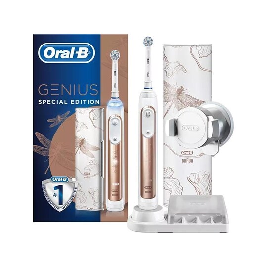 Oral-B Tandbørste Genius 10000N Genopladelig, For voksne, Antal  børstehoveder inkluderet 4, Rose Gold Dragon Fly | Elgiganten