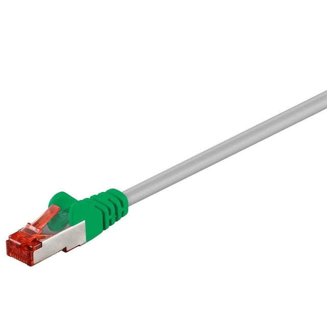 Goobay Krydset netværkskabel CAT 6, S/FTP (PiMF), grå, grøn, 1 m