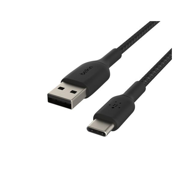 BOOST CHARGE USB-A til USB-C Cable_Braided, 1M, Sort