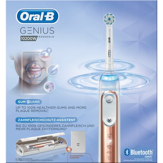 Oral-B Genius elektrisk tandbørste 10200W (rose gold) | Elgiganten