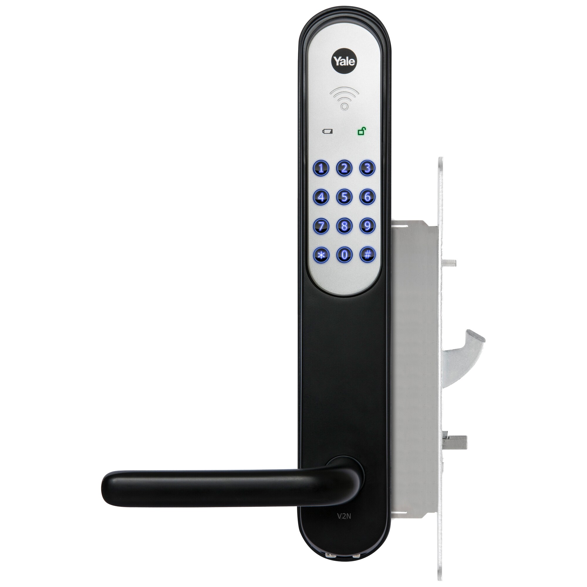 Yale Doorman V2N digital lås (sort/hvid) - Elektronisk dørlås ...