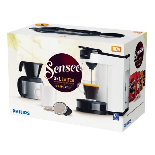 Senseo Switch 3in1 Kaffemaskine Base+ (hvid) | Elgiganten