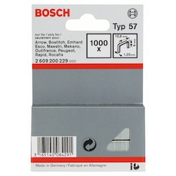 Fladtrådklammer type 57 10,6 x 1,25 x 6 mm 1000 stk Bosch Accessories 2609200229