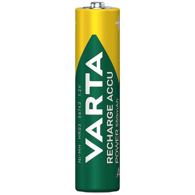 Varta RECH.AC.PowerAAA550mAh Bli 4 Genopladeligt