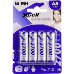 Genopladeligt AA-batteri NiMH 4 stk XCell X2700AA B4