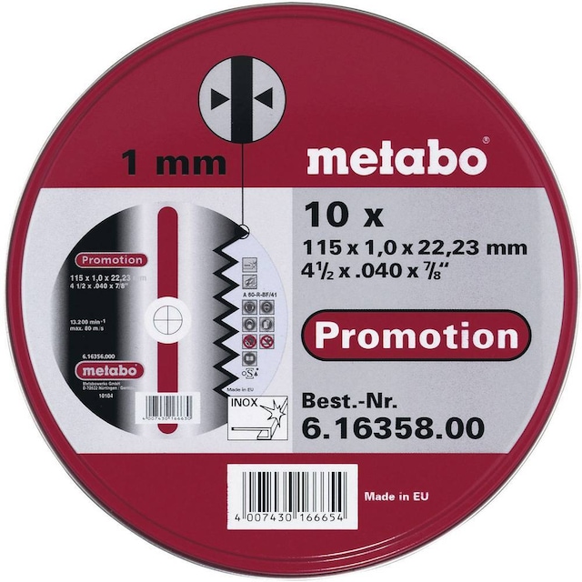 Metabo 616358000 Skæreskive lige 115 mm 22.23 mm 10 stk