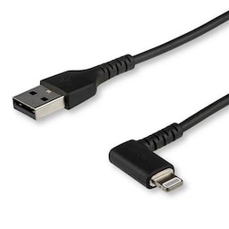StarTech.com 2m tålig USB-A till Blixtkabel - svart 90° högervinkad, robust a