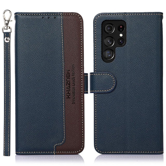 KHAZNEH Telefoncover til Samsung Galaxy S22 ultra - Blå/Brun