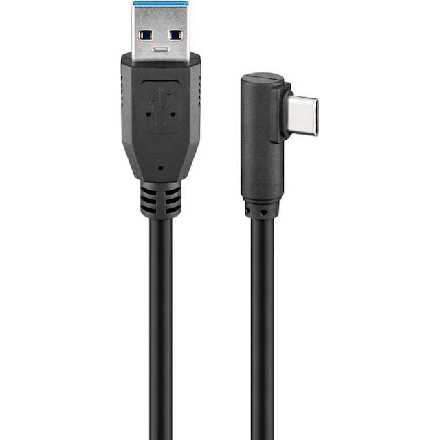 Goobay USB 3.0 USB-C™ til USB-A-kabel 90°, 2 m, sort