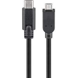 USB 2.0-kabel USB-C™ til Micro-B 2.0, sort