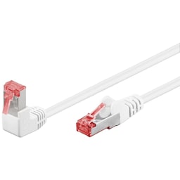 Goobay Netværkskabel CAT 6 vinklet 1x 90°, S/FTP (PiMF), hvid, 0,25 m