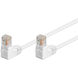 Goobay Netværkskabel CAT 5e vinklet 2x 90°, U/UTP, hvid, 0,25 m