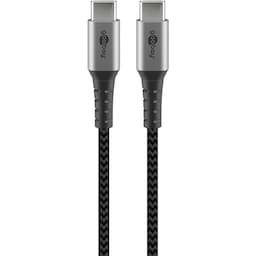 USB-C™ til USB-C™ tekstilkabel med metalstik 2 m