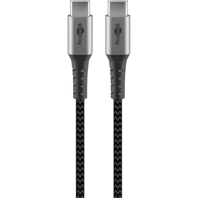 USB-C™ til USB-C™ tekstilkabel med metalstik 2 m