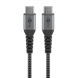USB-C™ til USB-C™ tekstilkabel med metalstik 1 m
