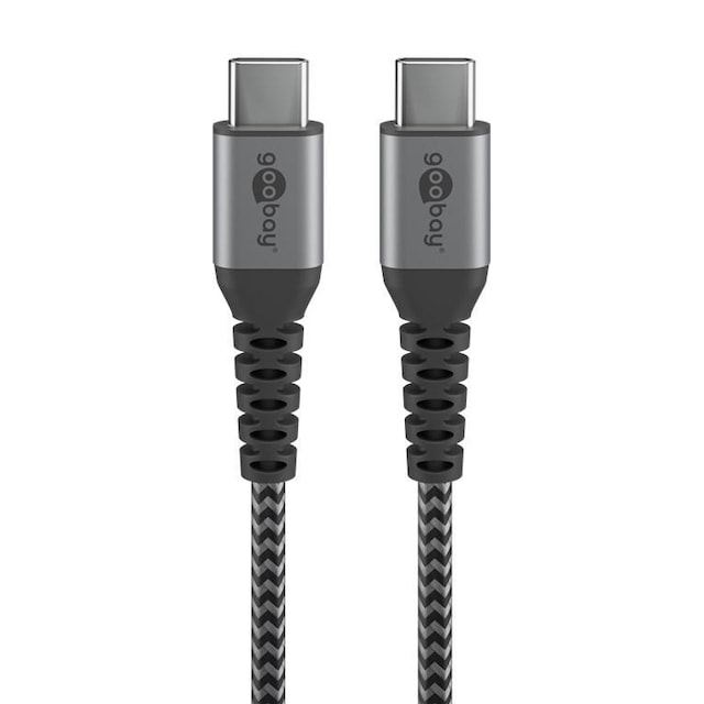 USB-C™ til USB-C™ tekstilkabel med metalstik 1 m