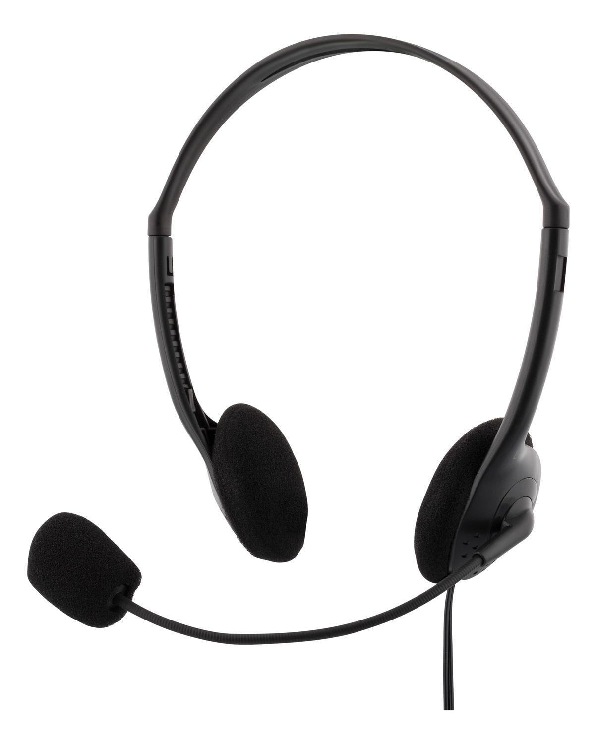 Stereo Headset microphone and volume control 2x 35mm black | Elgiganten