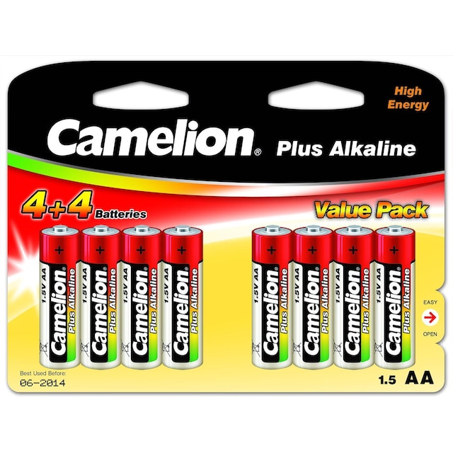 Camelion AA/LR6, Plus Alkaline, 8 stk.