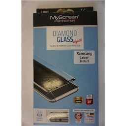 MyScreen Diamantglas (fuld skærm) 3D Skærmbeskytter, Samsung, Galaxy Note 9, Hærdet glas, Gennemsigtig/Sort, DANAGERET EMBALLAGE